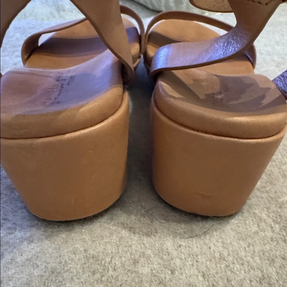 Gentle Souls by Kenneth Cole Tan Ankle-Strap Leather Sandals - Picture 6 of 9
